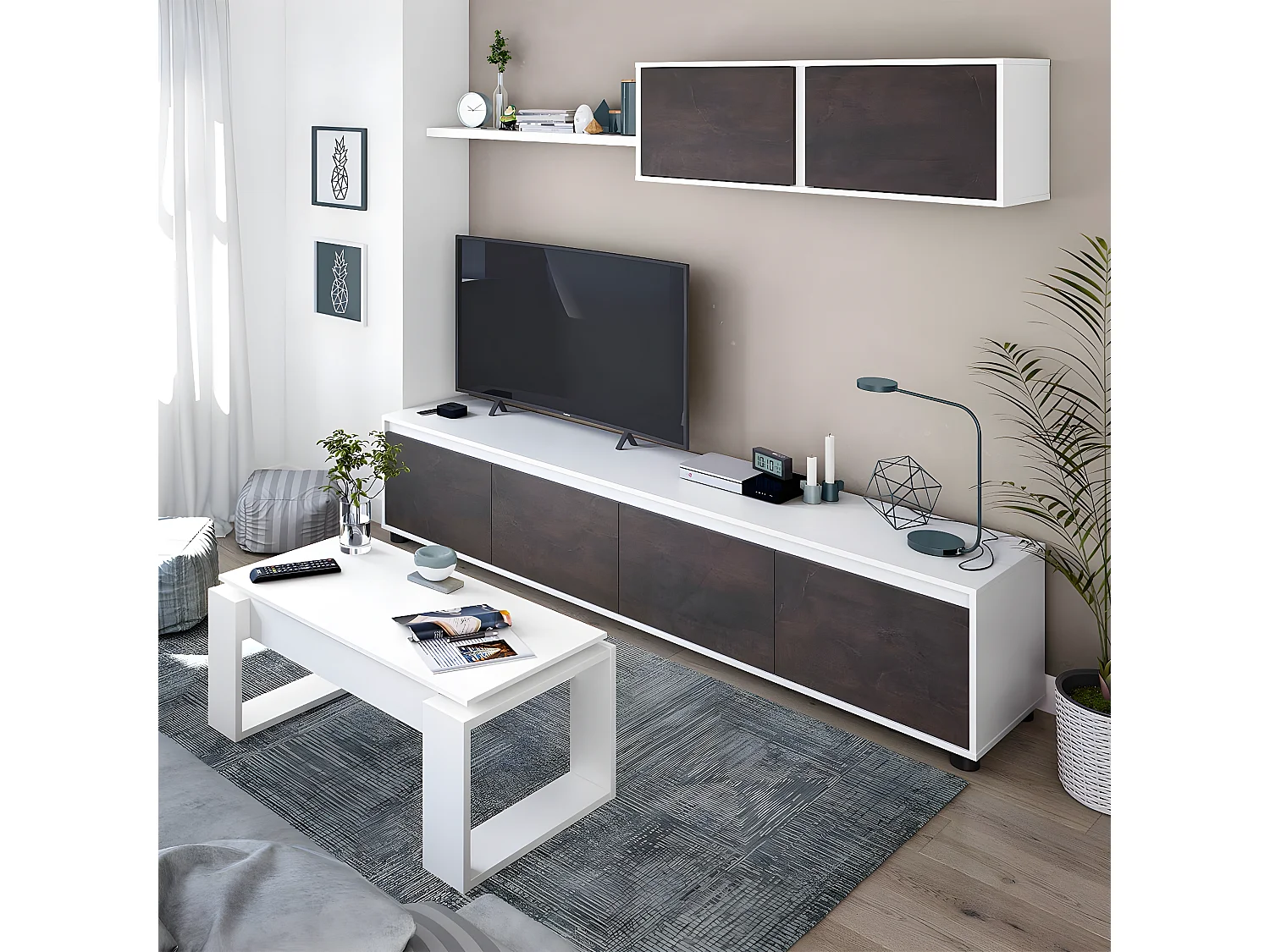 Table basse design à plateau relevable L102 cm - Ciara