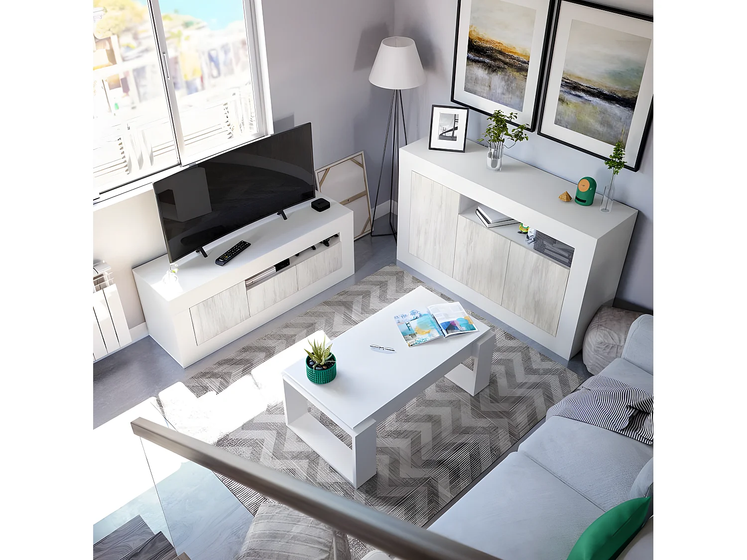 Table basse design à plateau relevable L102 cm - Ciara