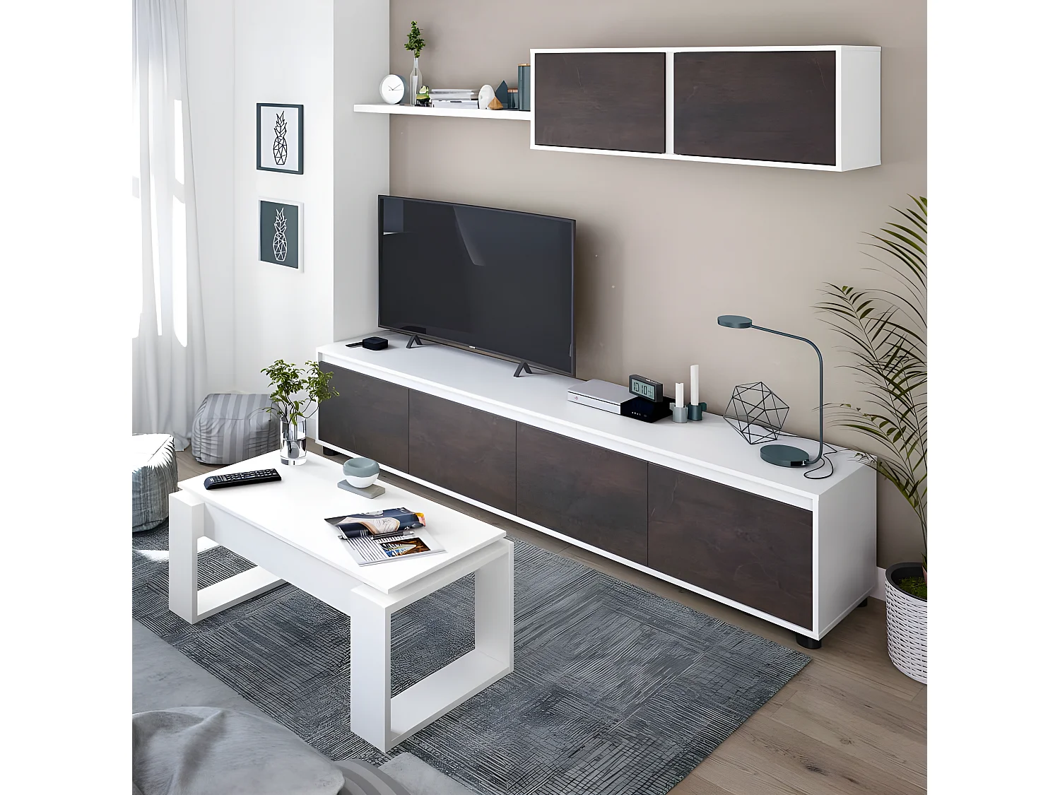 Table basse design à plateau relevable L102 cm - Ciara