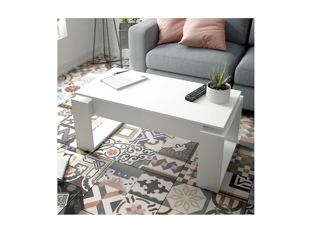 Table basse design à plateau relevable L102 cm - Ciara