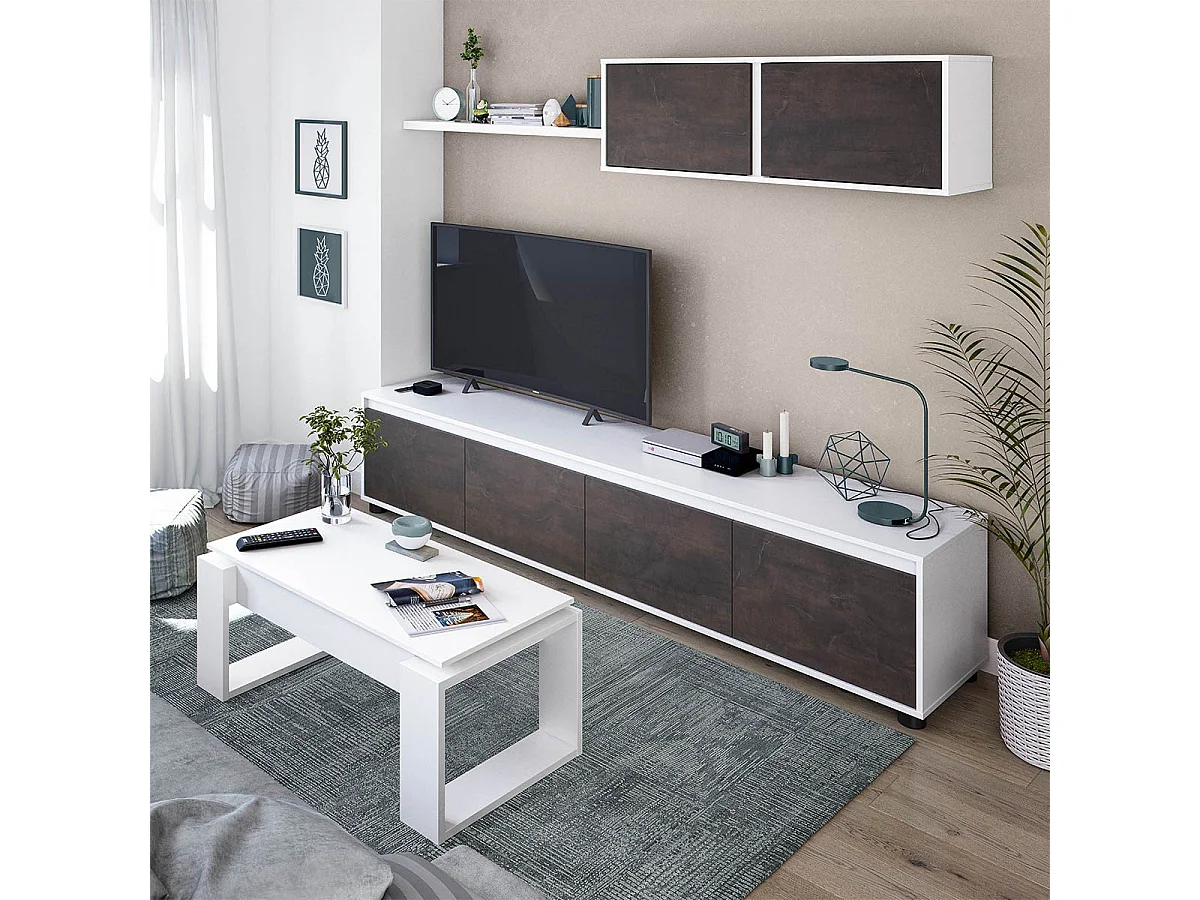 Design Couchtisch mit hochklappbarer Tischplatte L102 cm - Ciara