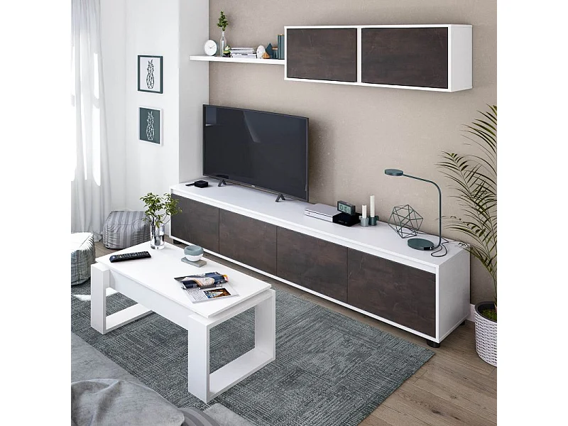 Design Couchtisch mit hochklappbarer Tischplatte L102 cm - Ciara