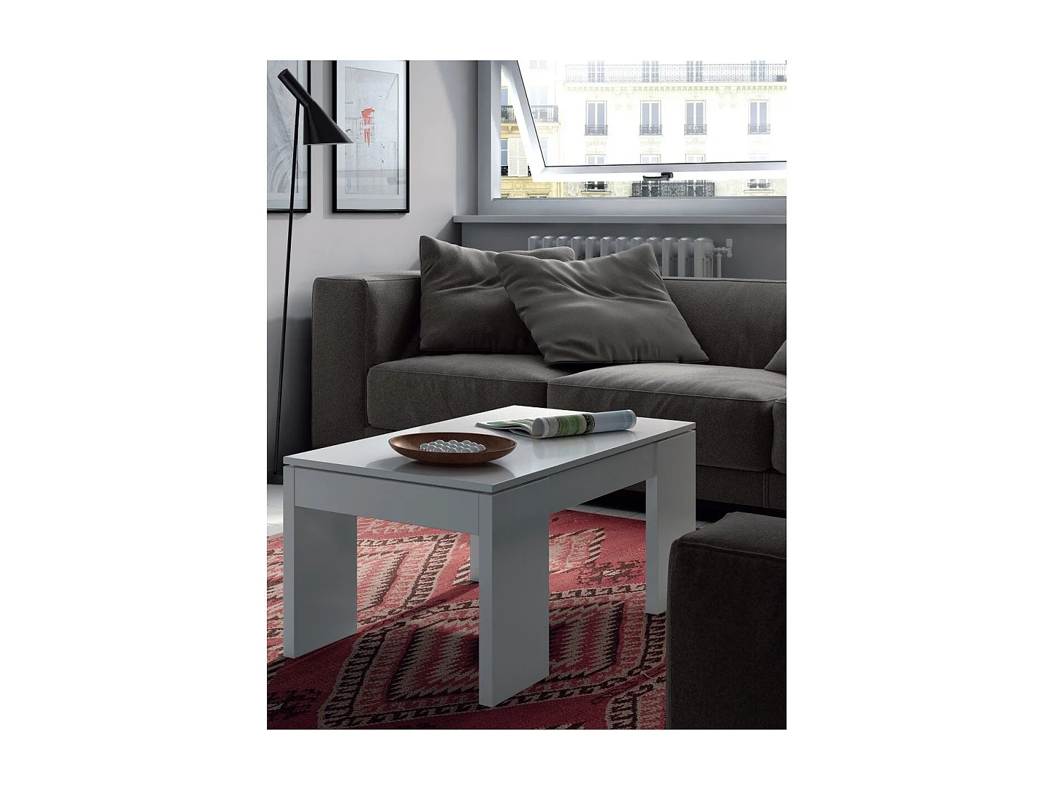 Salontafel met een opklapbaar blad - L100 cm - Kendra