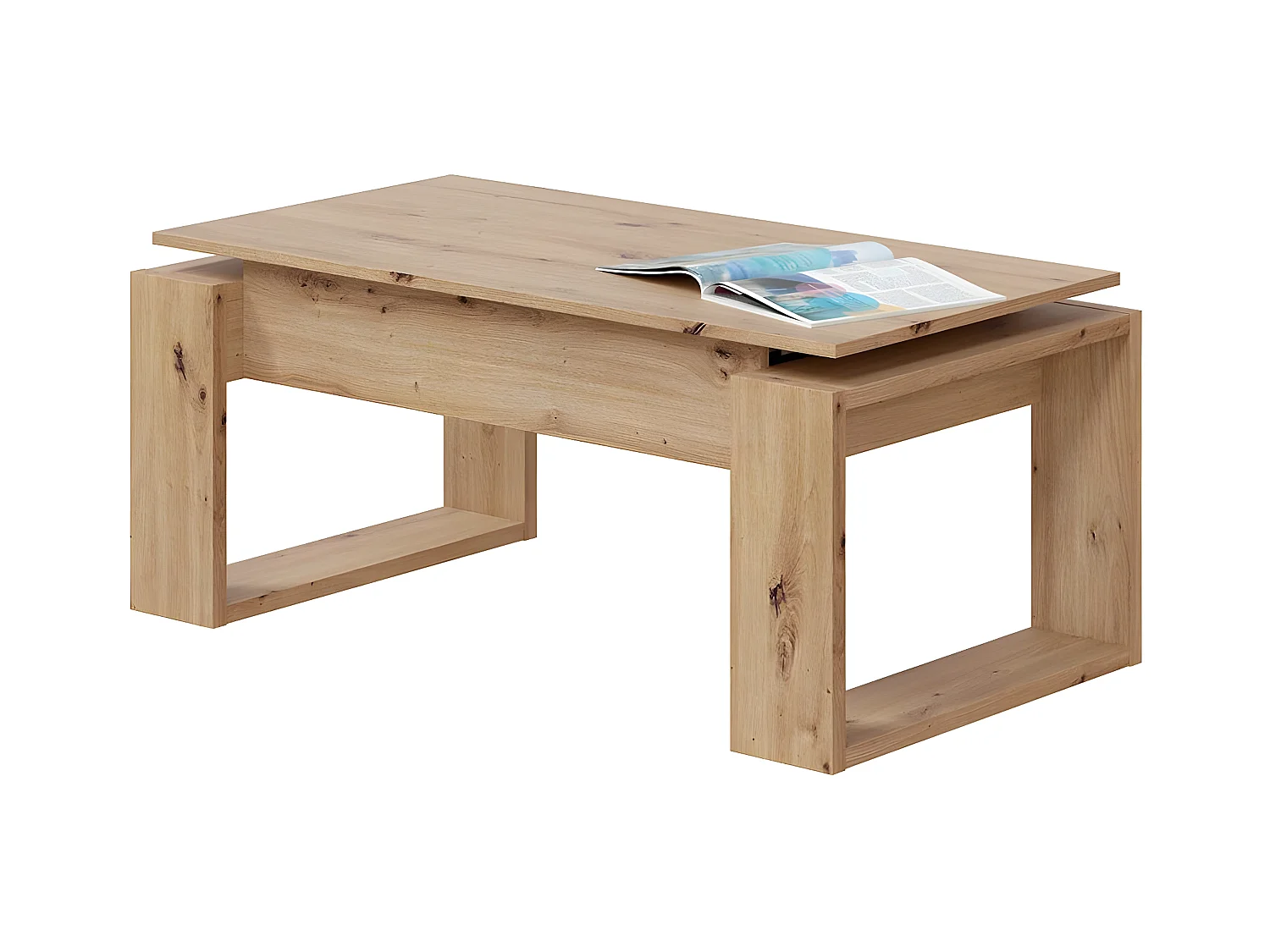 Design Couchtisch mit hochklappbarer Tischplatte L102 cm - Ciara