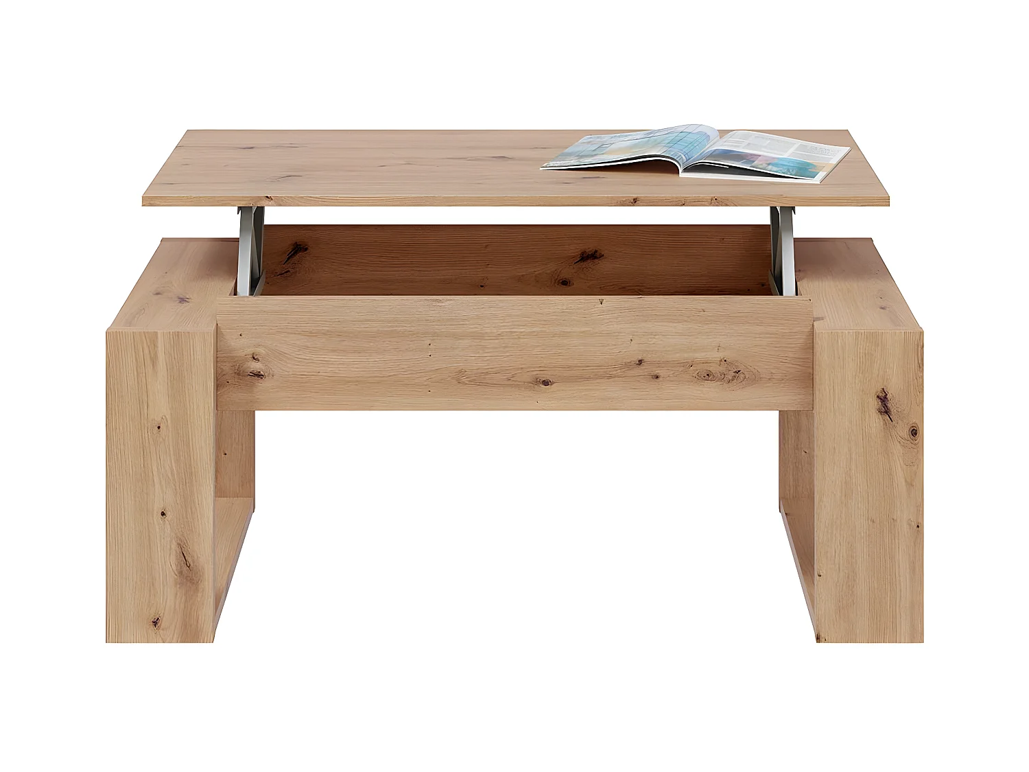 Design Couchtisch mit hochklappbarer Tischplatte L102 cm - Ciara