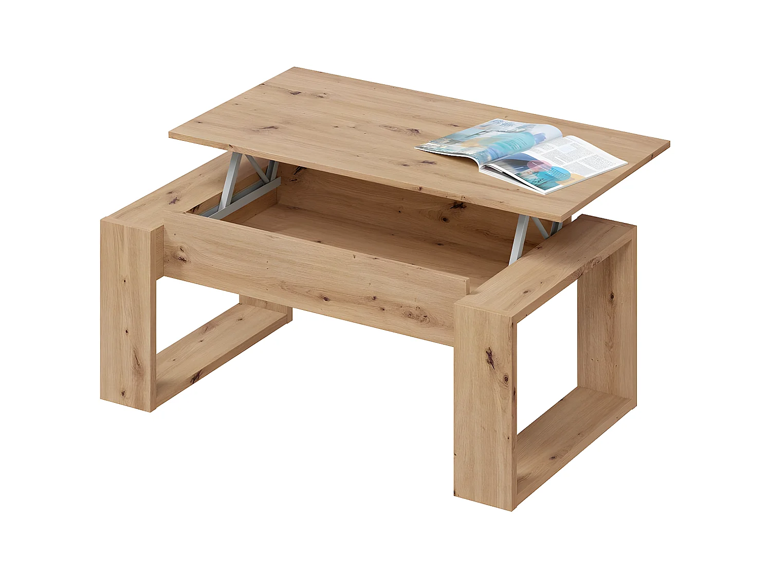 Design Couchtisch mit hochklappbarer Tischplatte L102 cm - Ciara