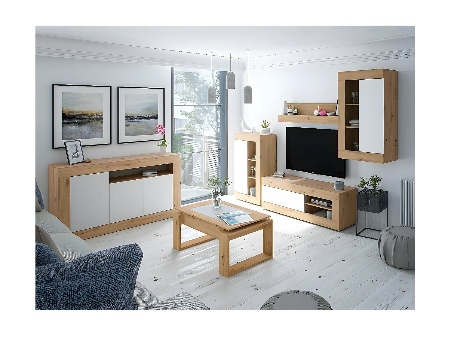 Salontafel met opklapbaar blad - L102 cm - Ciara