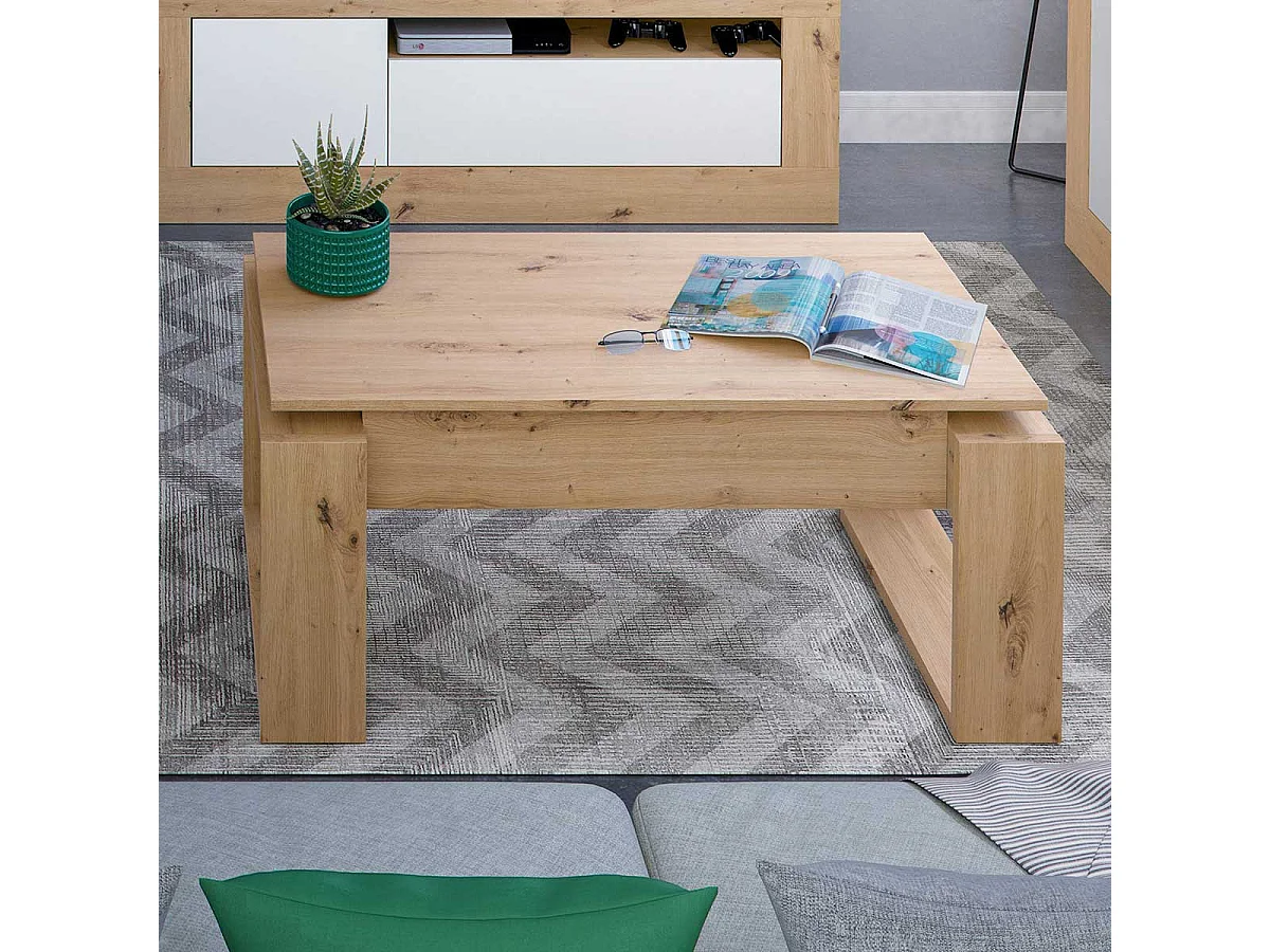 Table basse design à plateau relevable L102 cm - Ciara