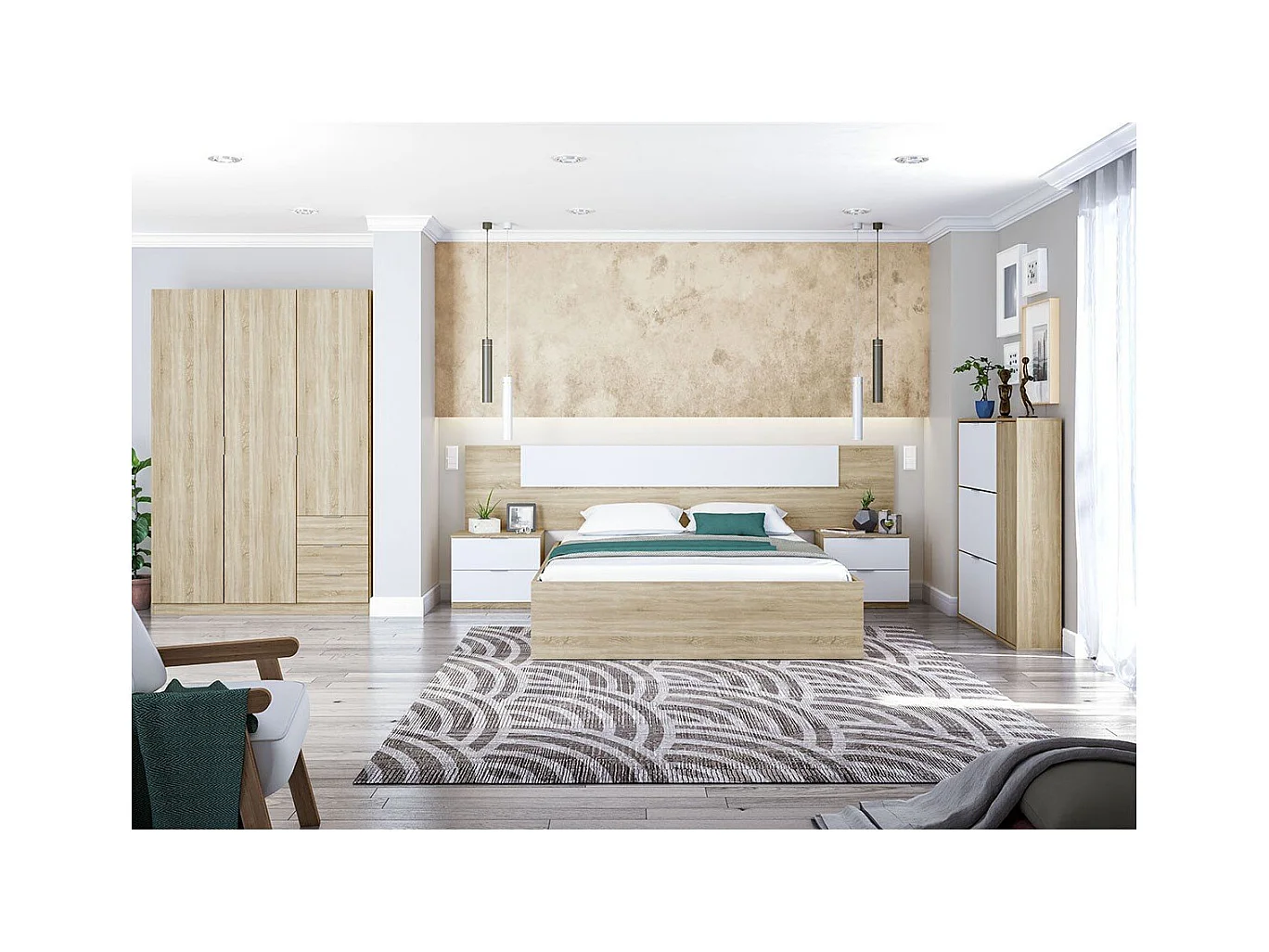 Meuble à chaussures 3 abattants et 1 porte 30 paires - L106 cm