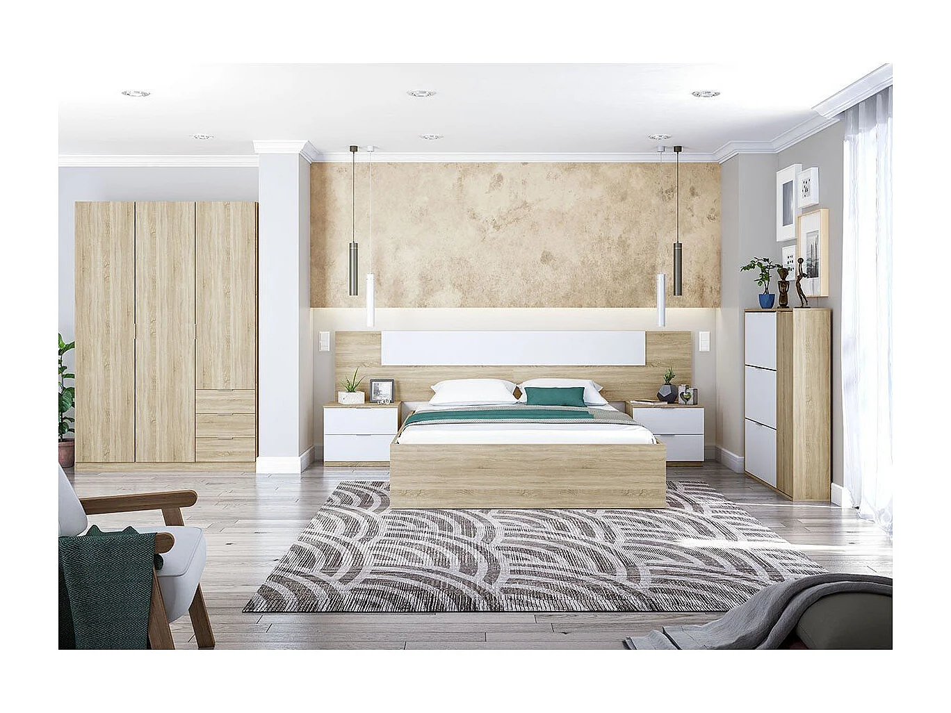 Meuble à chaussures 3 abattants et 1 porte 30 paires - L106 cm