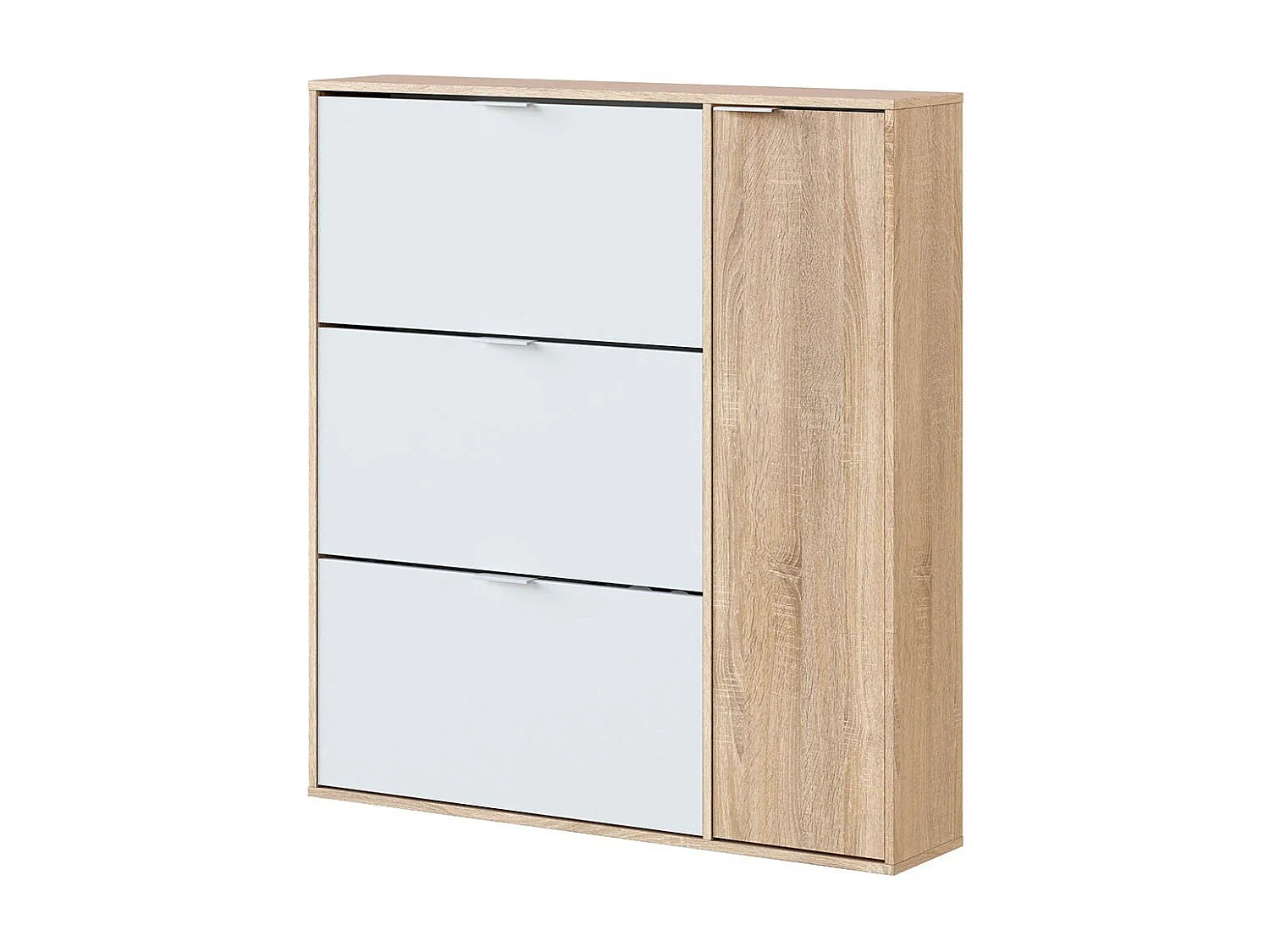 Meuble à chaussures 3 abattants et 1 porte 30 paires - L106 cm