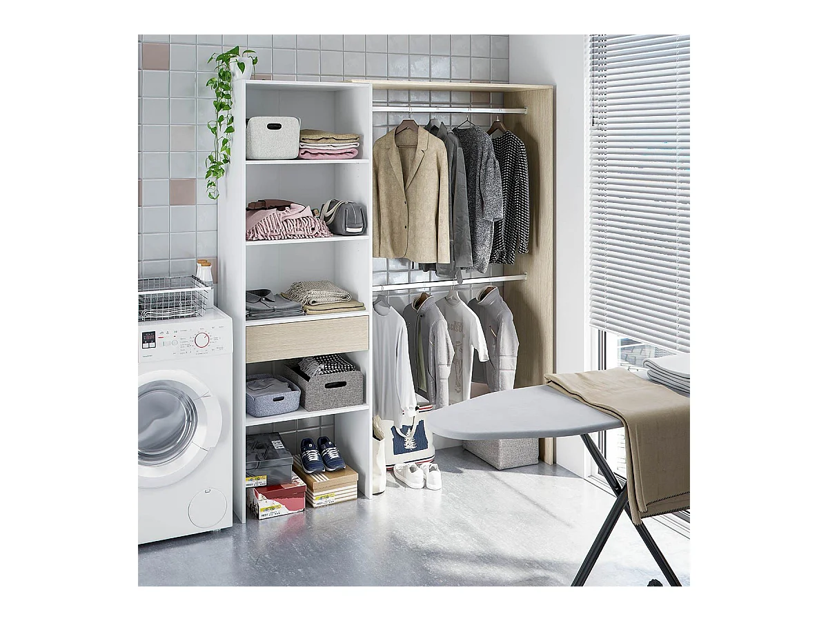 Kledingkast 1 lade 3 opbergvakken - H187 cm