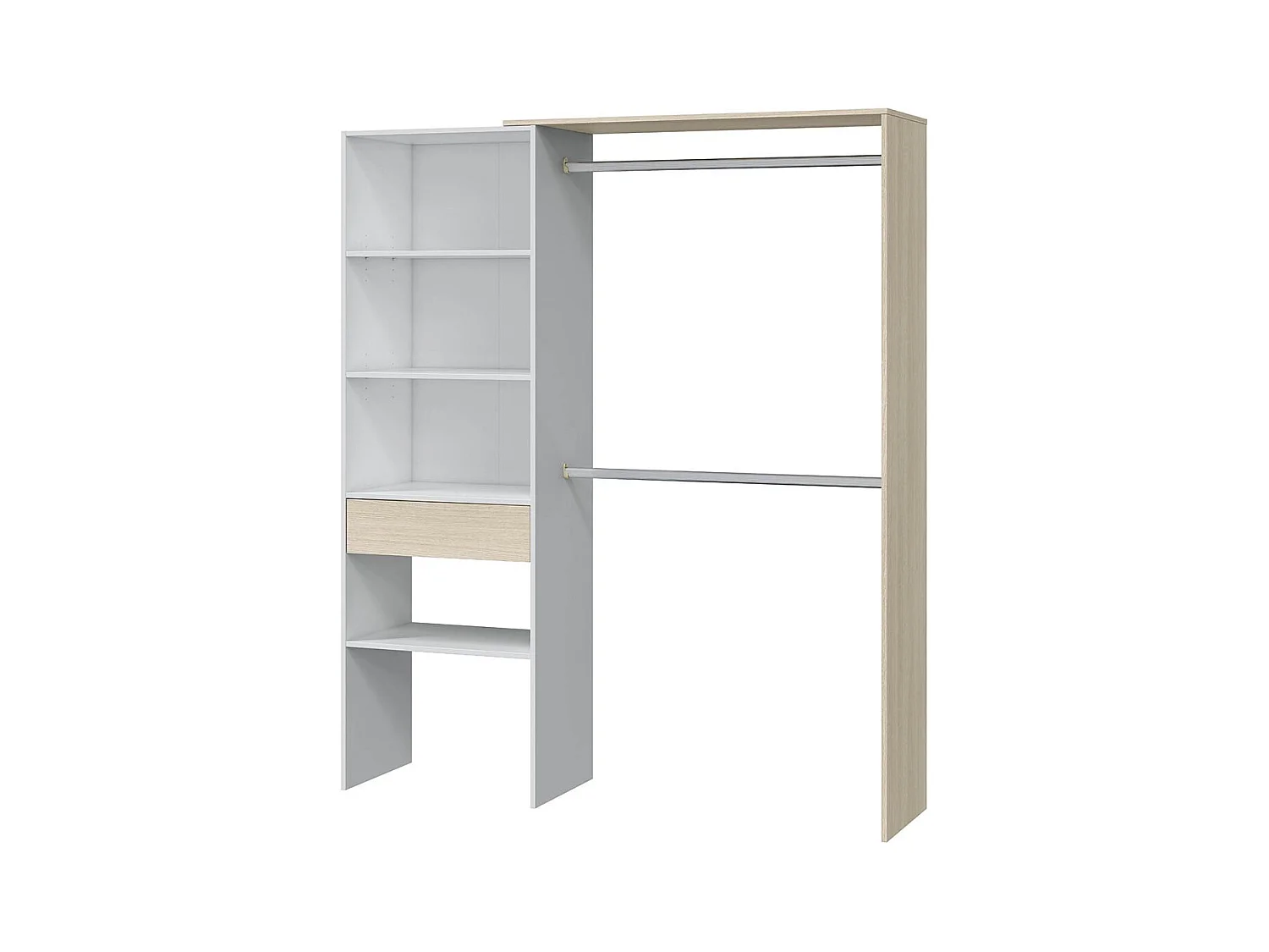 Kledingkast 1 lade 3 opbergvakken - H187 cm