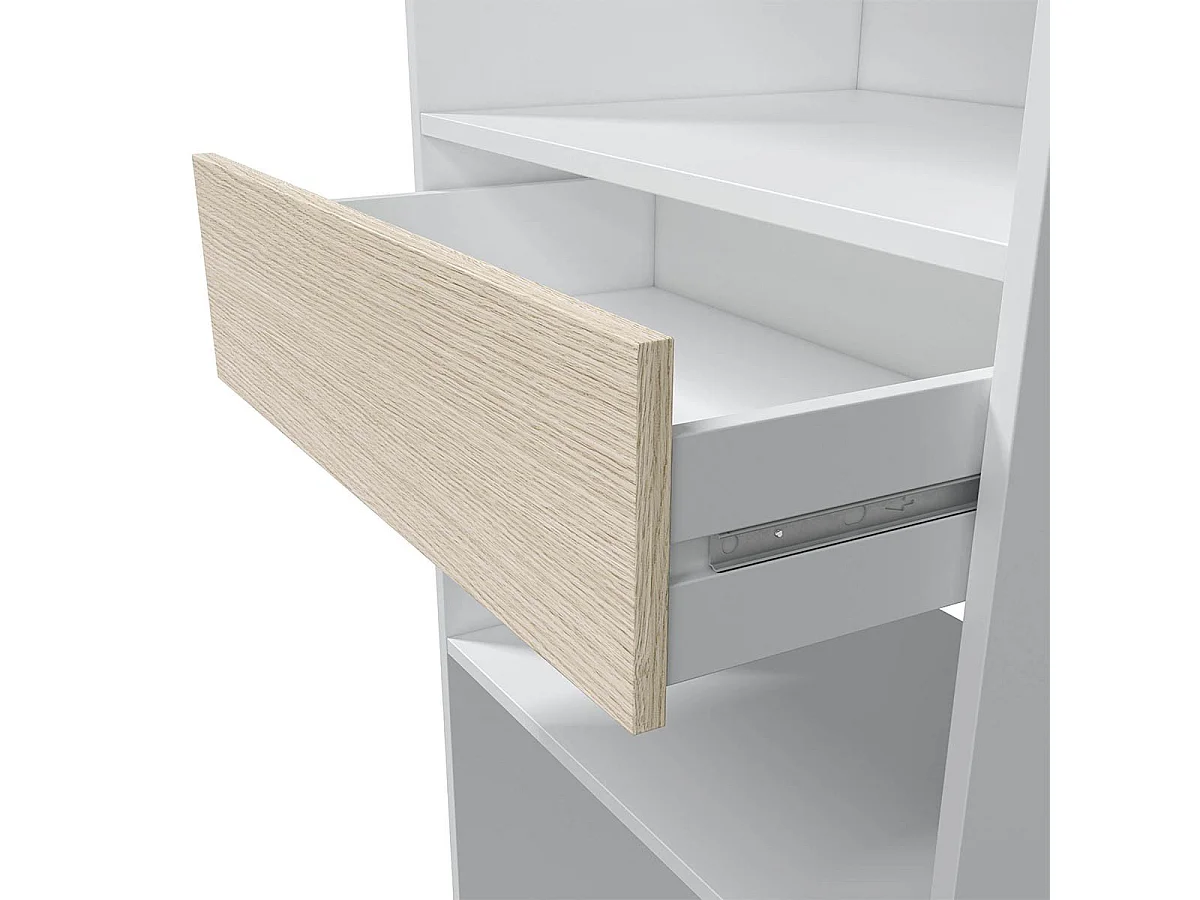 Armoire dressing décor blanc et chêne - H187 cm