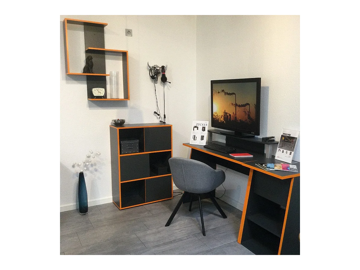 Schappenkast met 3 open vakken vrijstaand 68,5x33x99 cm antraciet