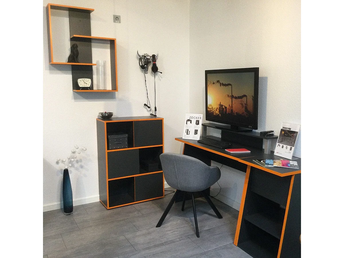 Schappenkast met 3 open vakken vrijstaand 68,5x33x99 cm antraciet