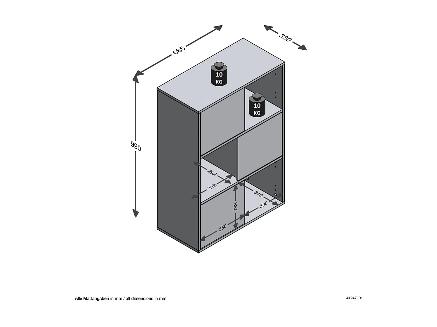 Schappenkast met 3 open vakken vrijstaand 68,5x33x99 cm antraciet