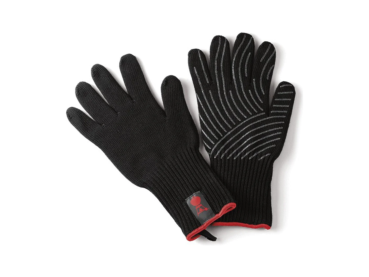 Paire de Gants X/L Weber 17x33x5,4 cm Gants de Protection pour Barbecues avec Bandes Silicone, Noir