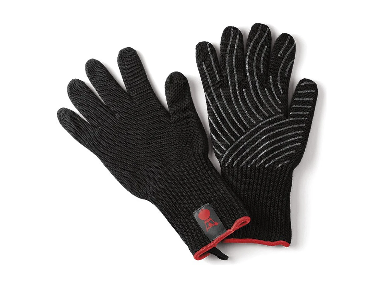 Paire de Gants X/L Weber 17x33x5,4 cm Gants de Protection pour Barbecues avec Bandes Silicone, Noir