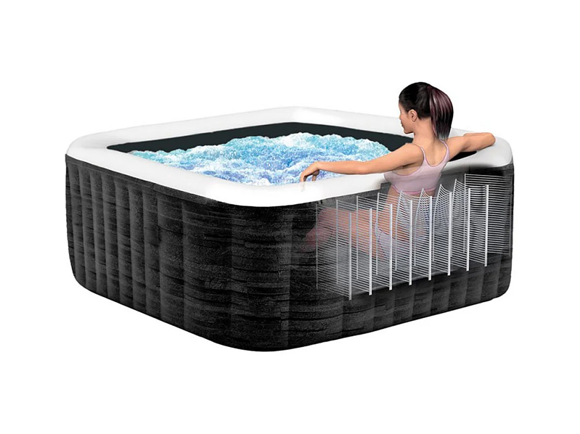Spa gonflable PureSpa Ardoise carré Bulles 4 places - Intex