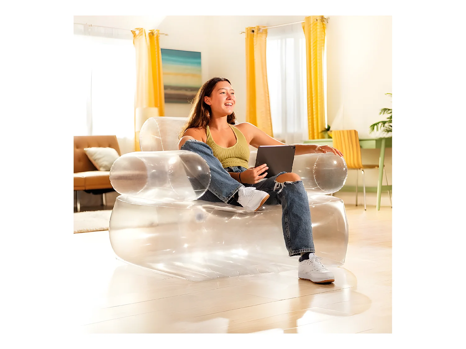 Poltrona gonfiabile con braccioli Trasparente - Intex