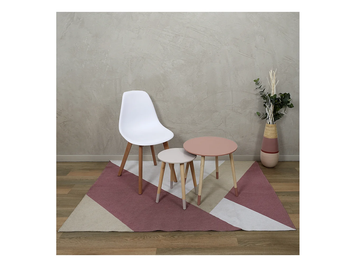 Tapis Nude Geometrique 120x170cm Beige, Rose