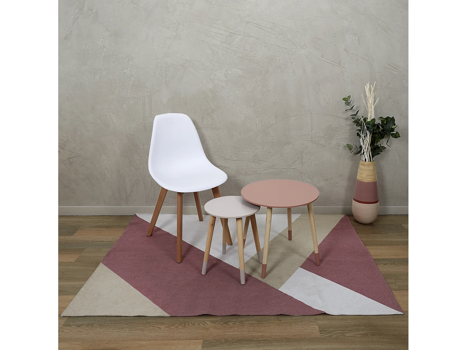 Tapis Nude Geometrique 120x170cm Beige, Rose