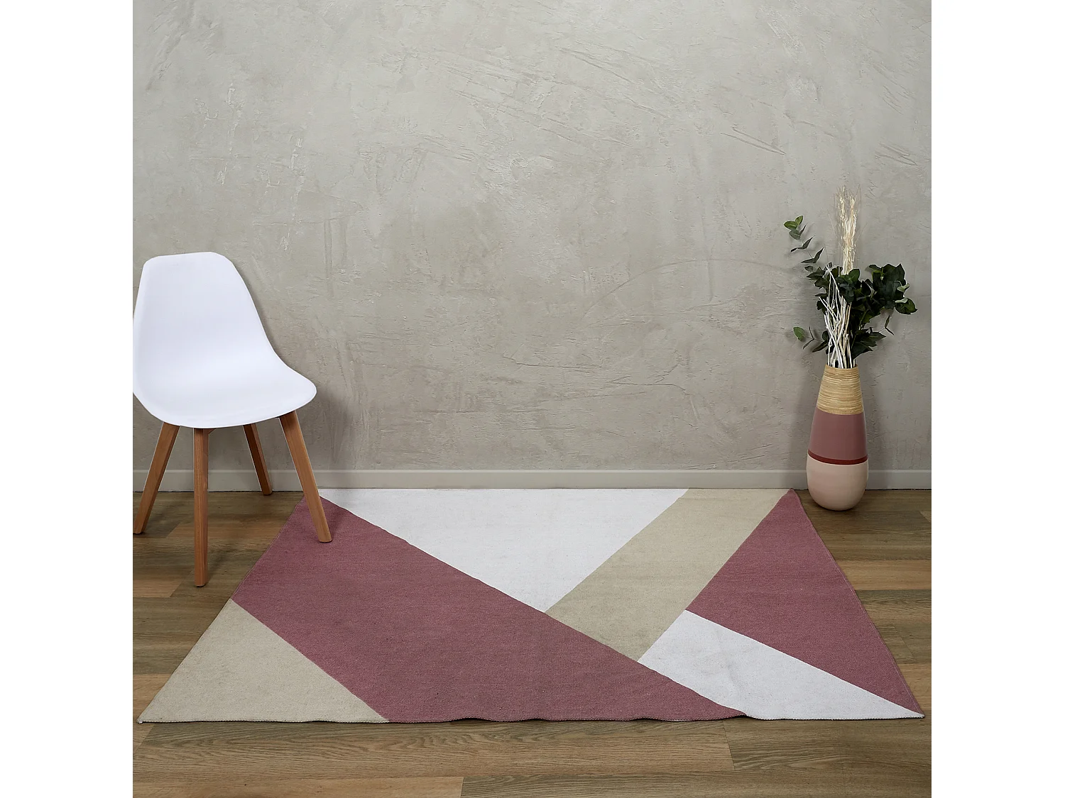 Tapis Nude Geometrique 120x170cm Beige, Rose