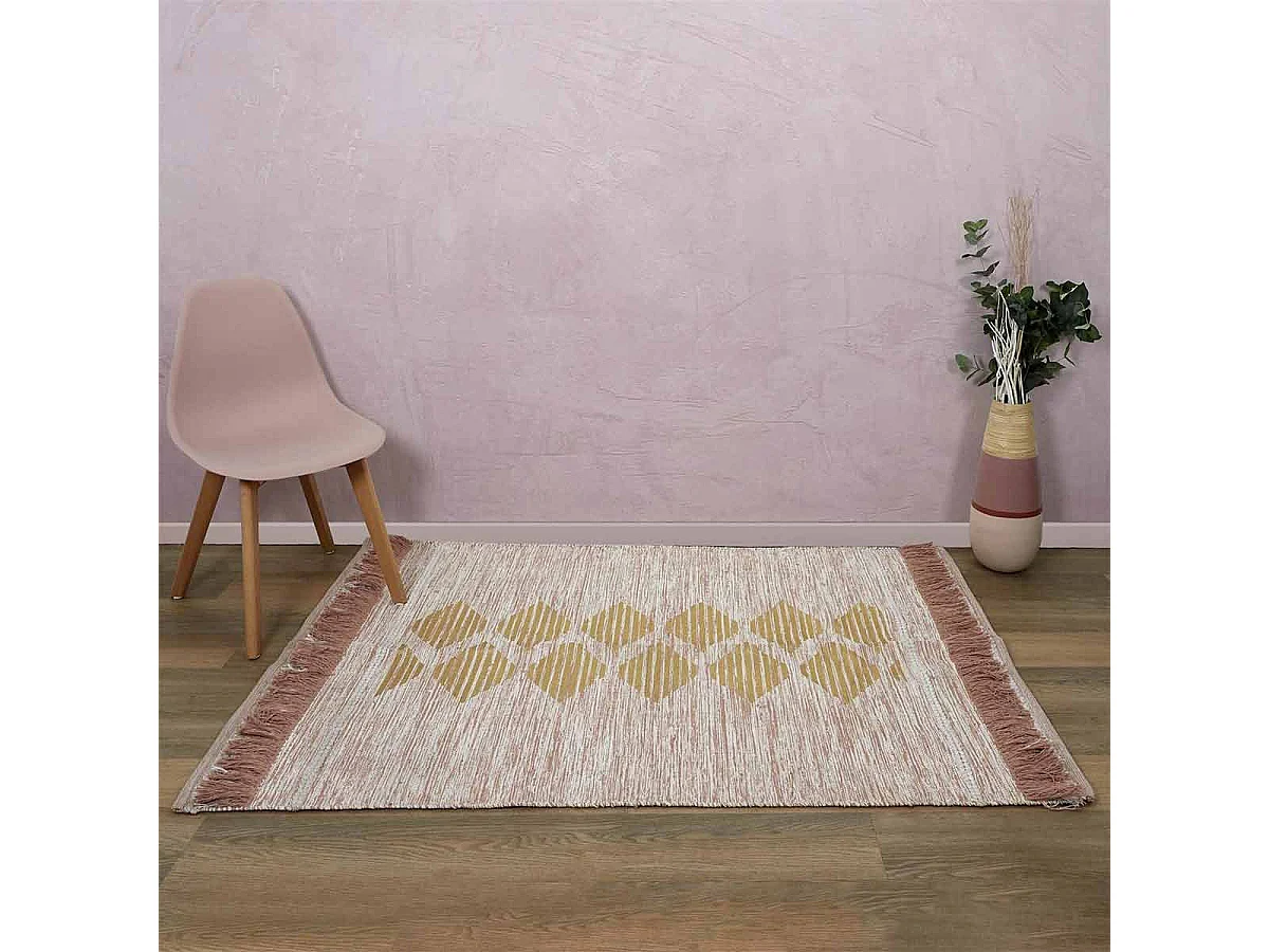 Tapis Nude Imprime Dore 120x170cm Rose, Or