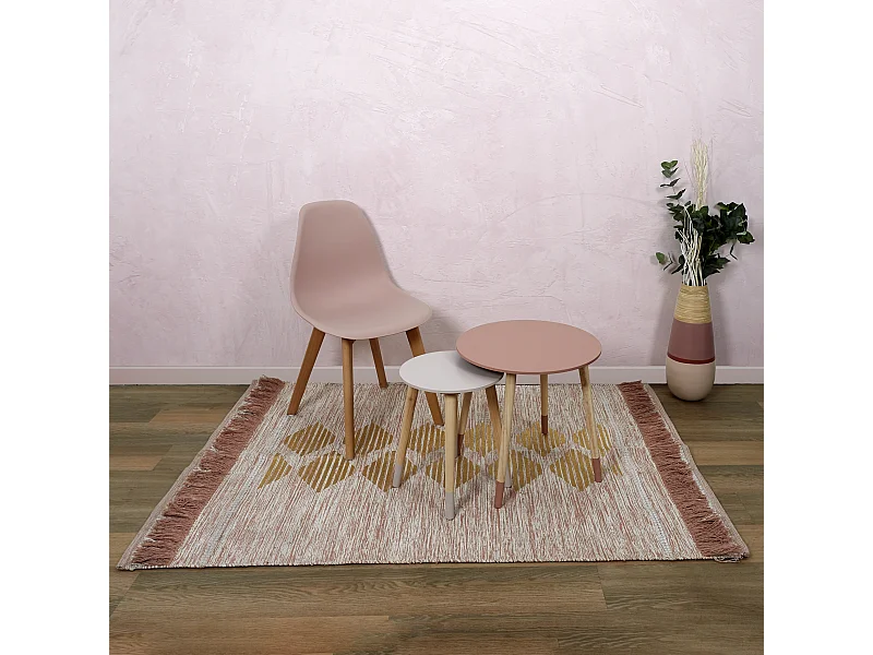 Tapis Nude Imprime Dore 120x170cm Rose, Or