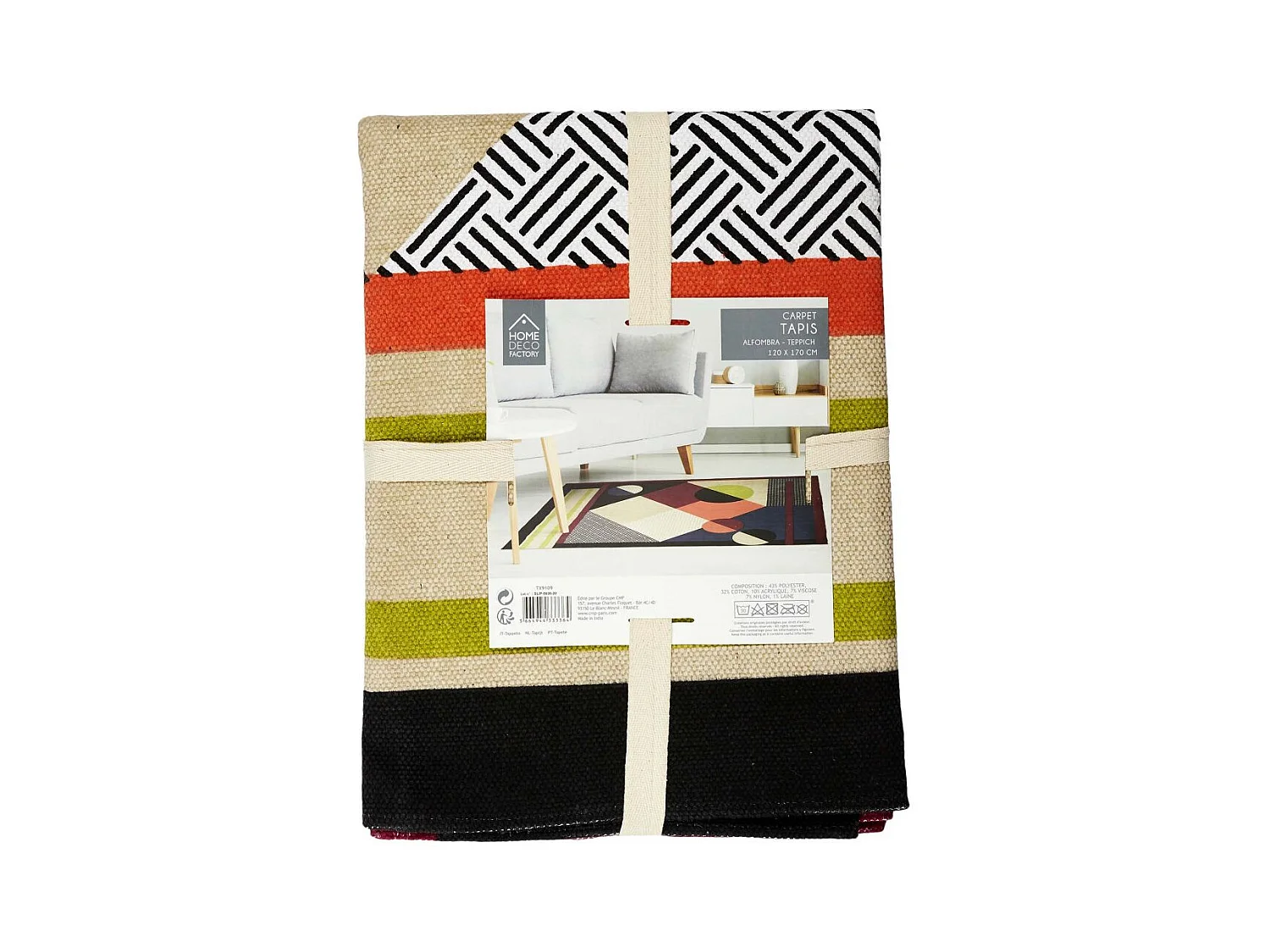 Tapis Patchwork 120x170xcm Multicolore