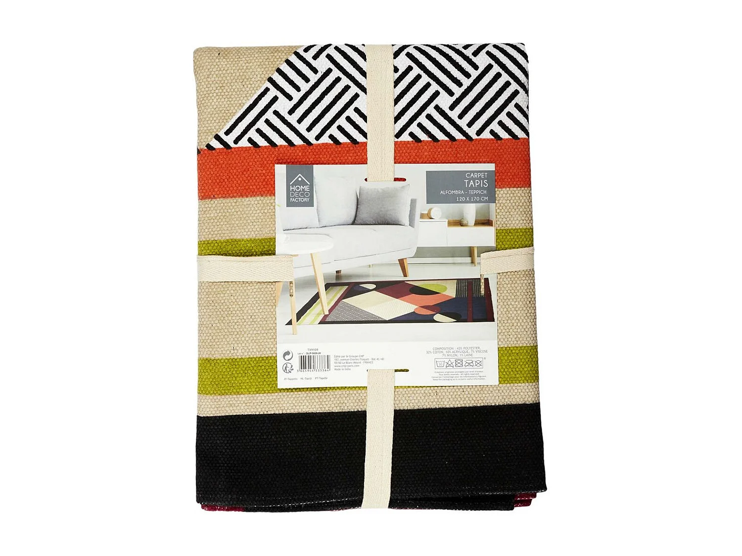 Tapis Patchwork 120x170xcm Multicolore