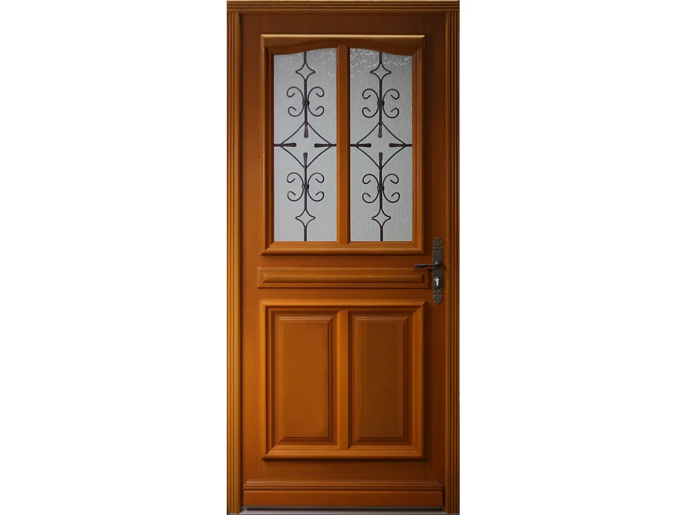 Porte D'entrée Bois Vitrée Vauban, H200 X L80 Cm Côte Tableau P. Gauche Gd Menuiseries