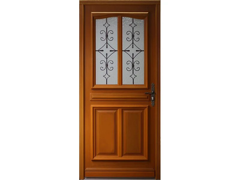 Porte D'entrée Bois Vitrée Vauban, H,200xl,80 Côte Tableau P. Gauche Gd Menuiseries