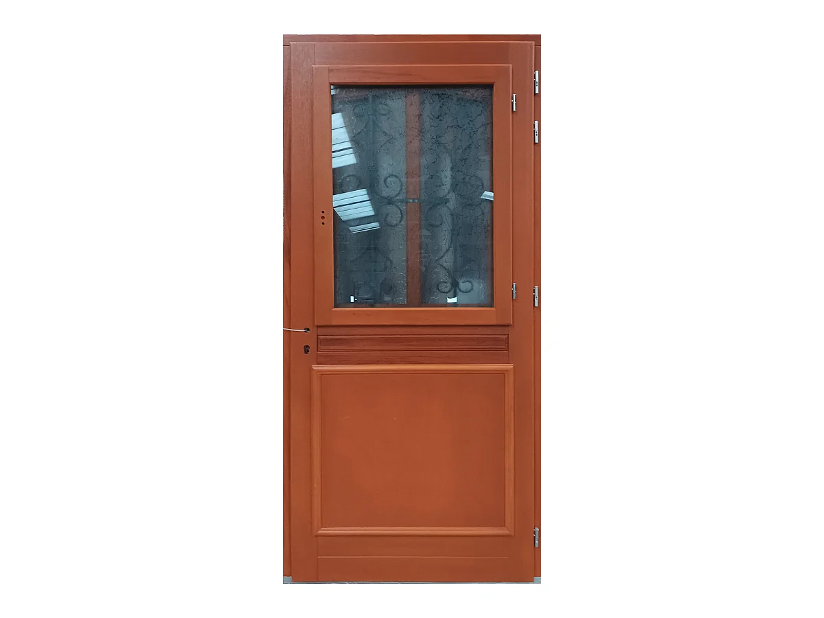 Porte d'entree Bois vitree, Vauban, H,200xl,80  p, droit Cotes Tableau