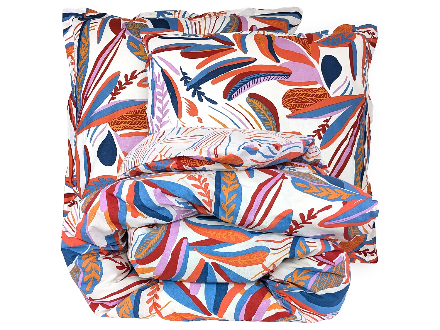Parure de lit 200x200 cm coton PERROQUET multicolore Salsa 3 pièces