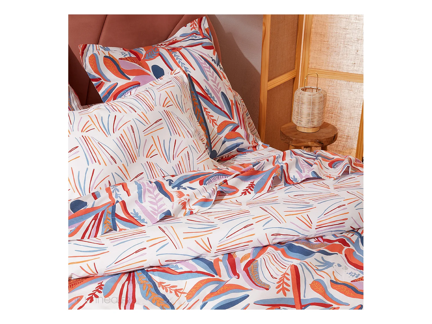 Parure de lit 240x220 cm coton PERROQUET multicolore Salsa 3 pièces