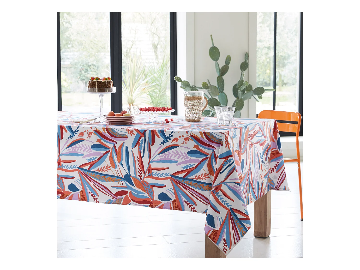 Nappe rectangle 160x200 cm CHILI multicolore Salsa coton + enduction acrylique