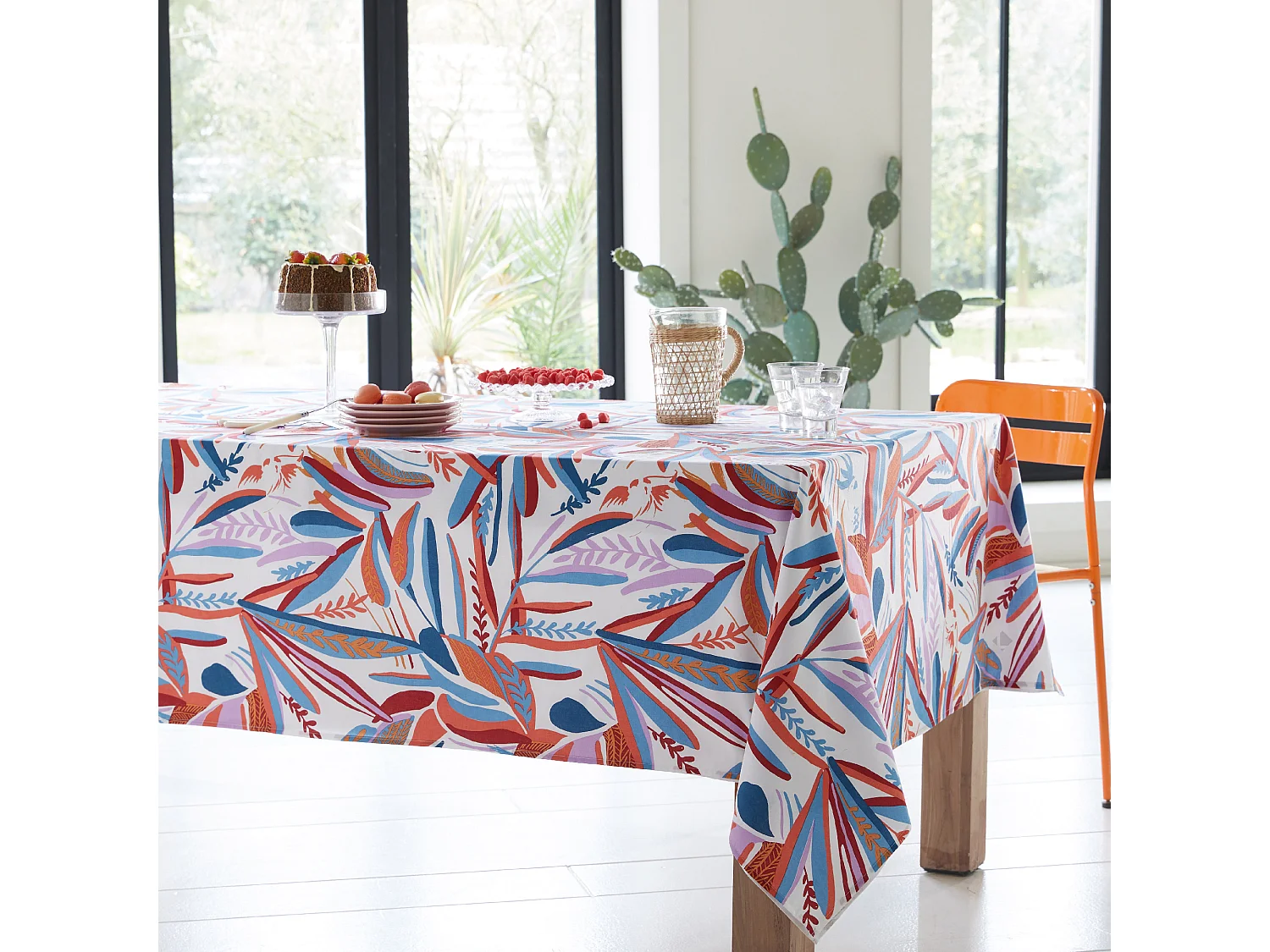 Nappe rectangle 160x350 cm CHILI multicolore Salsa coton + enduction acrylique
