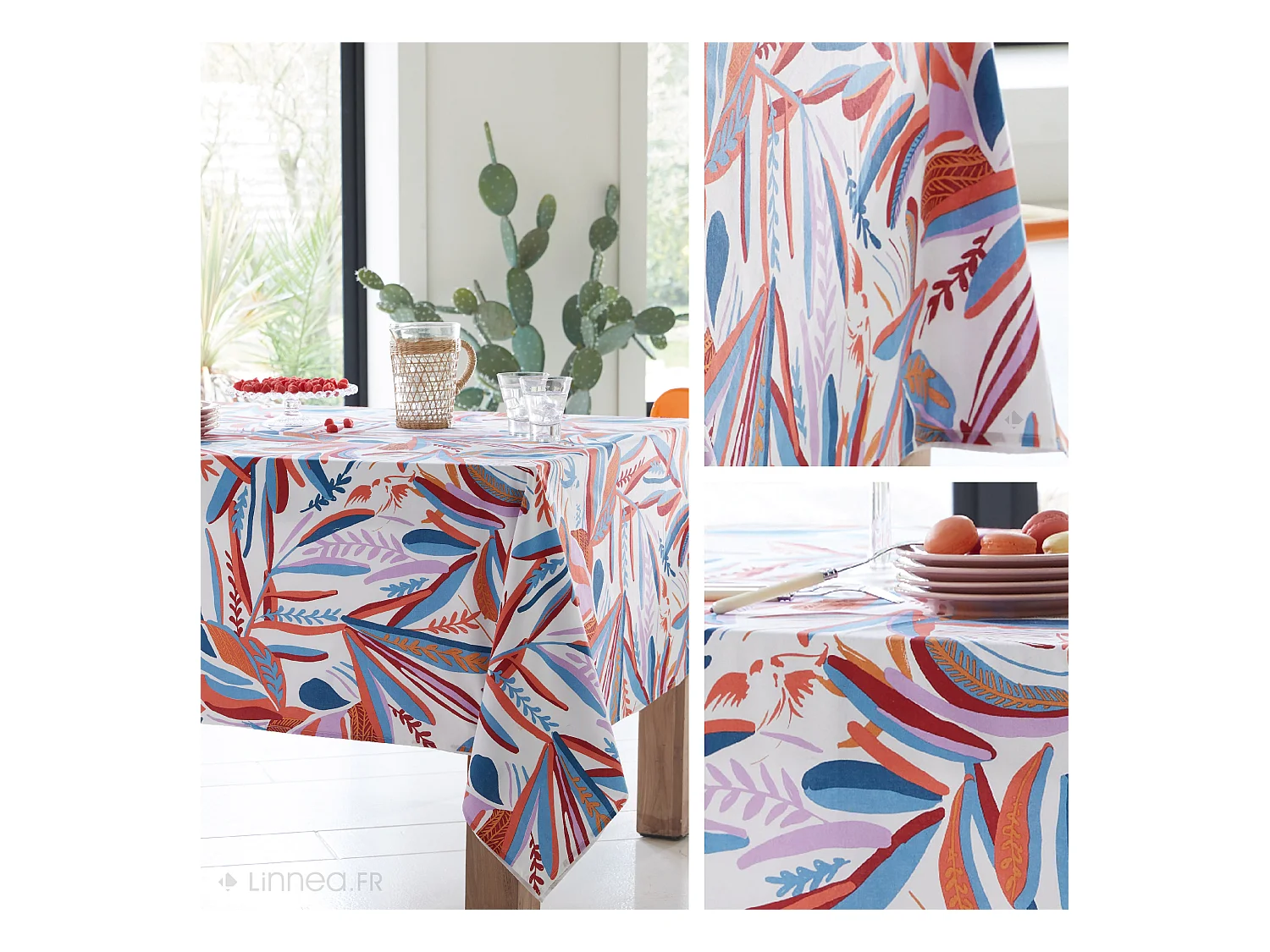 Nappe carrée 170x170 cm CHILI multicolore Salsa coton + enduction acrylique