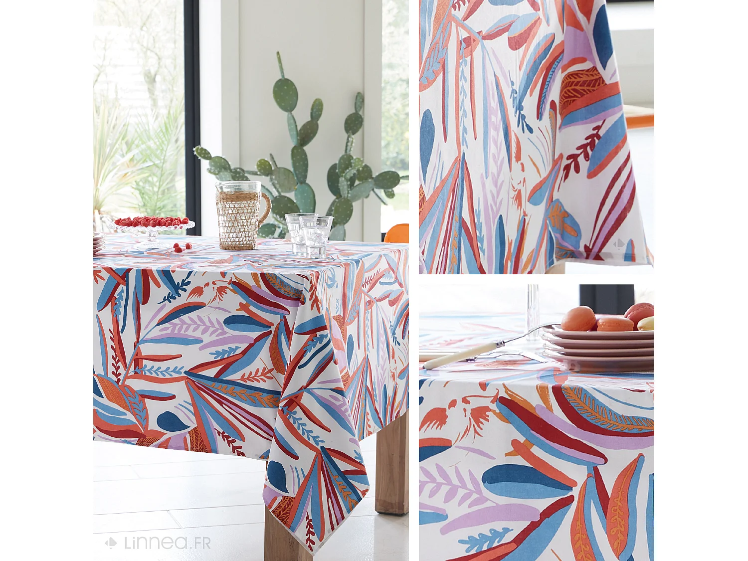 Nappe rectangle 160x300 cm CHILI multicolore Salsa coton + enduction acrylique