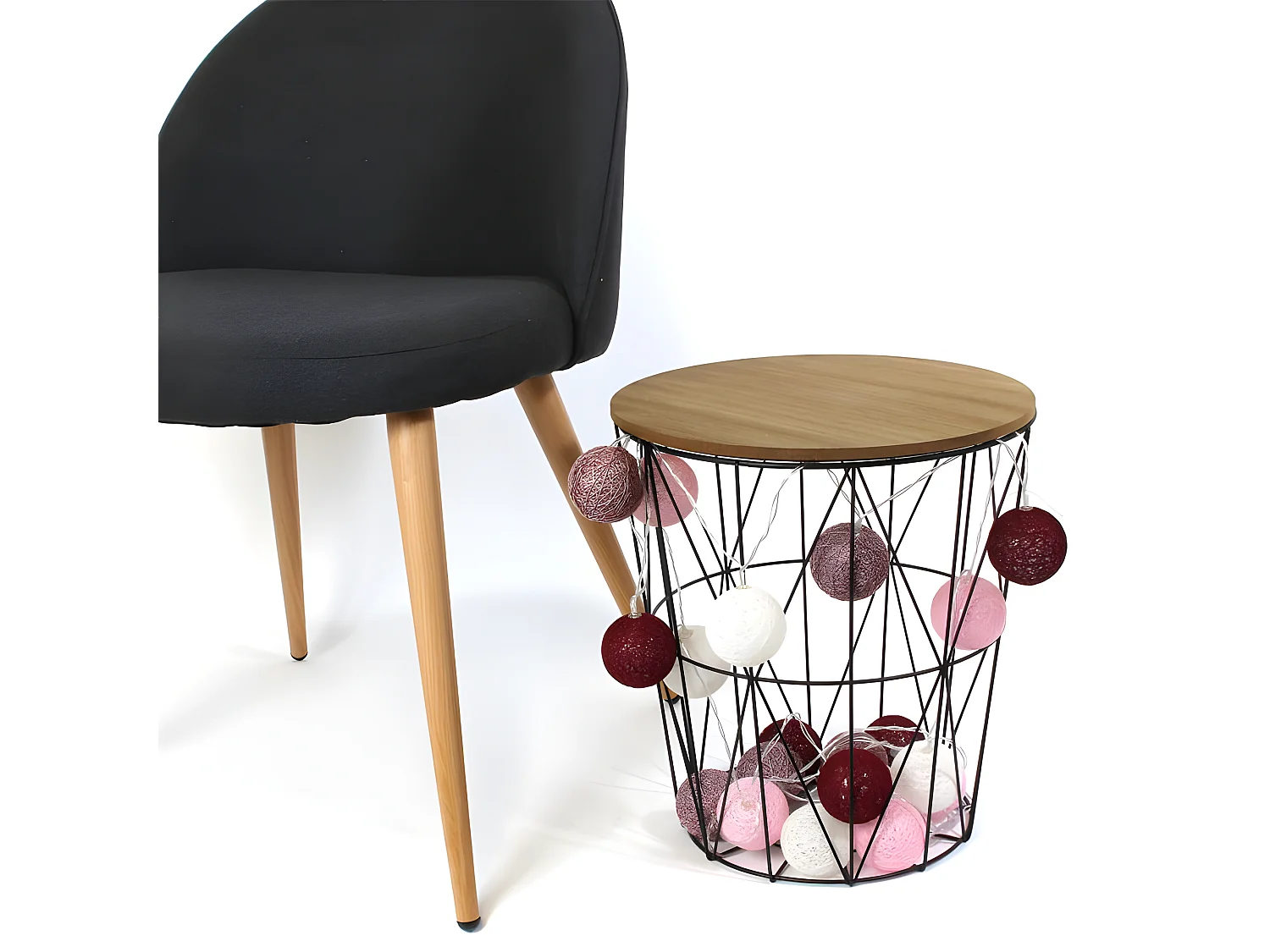 Guirlande Lumineuse à Led "20 Boules" 372cm Bordeaux