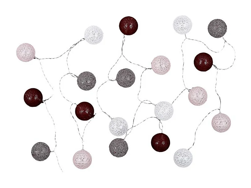 Guirlande Lumineuse à Led "20 Boules" 372cm Bordeaux