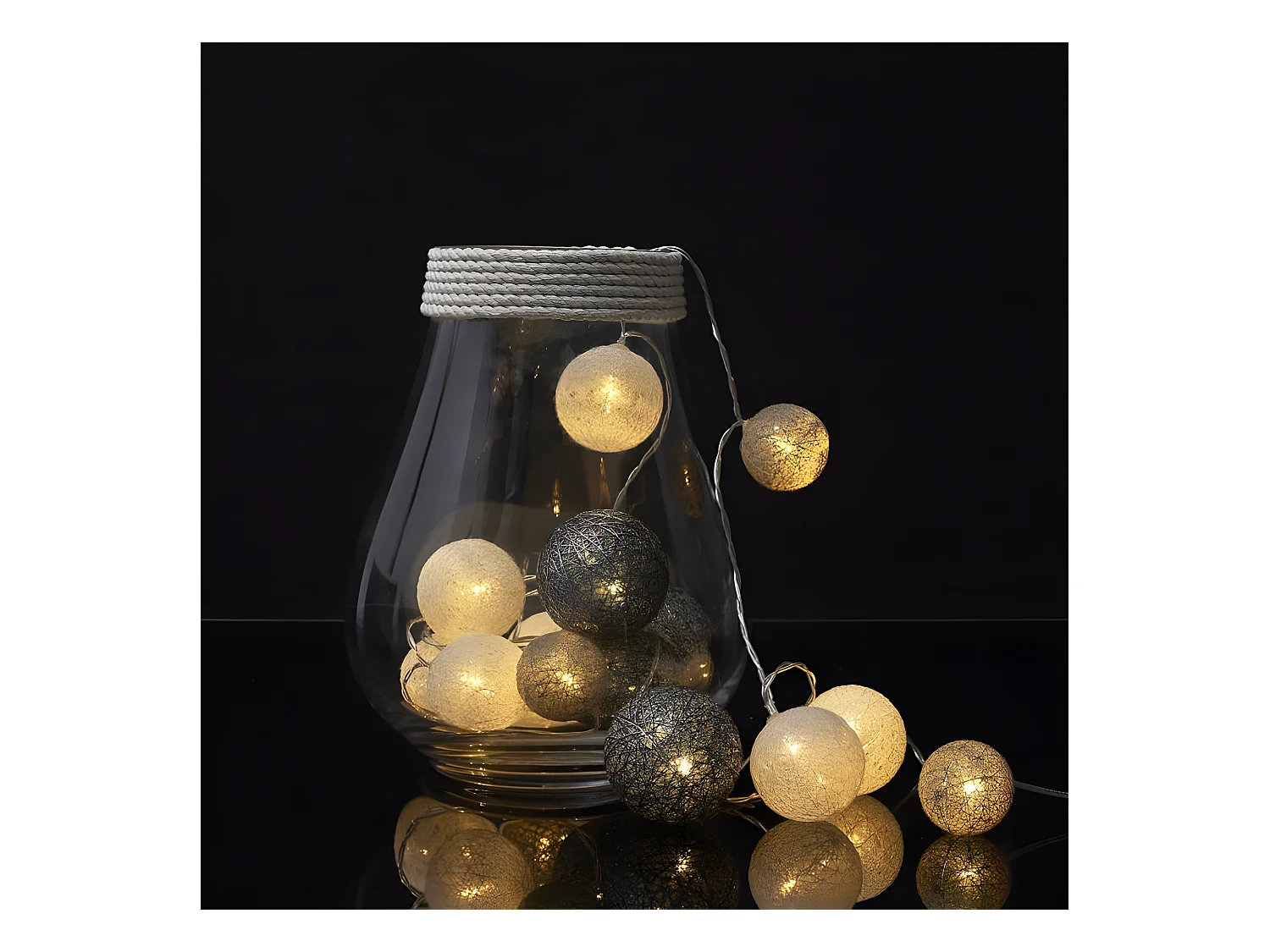 Guirlande Lumineuse Led "Boule" 360cm Gris