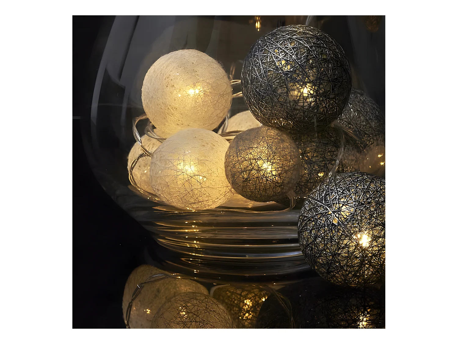 Guirlande Lumineuse Led "Boule" 360cm Gris