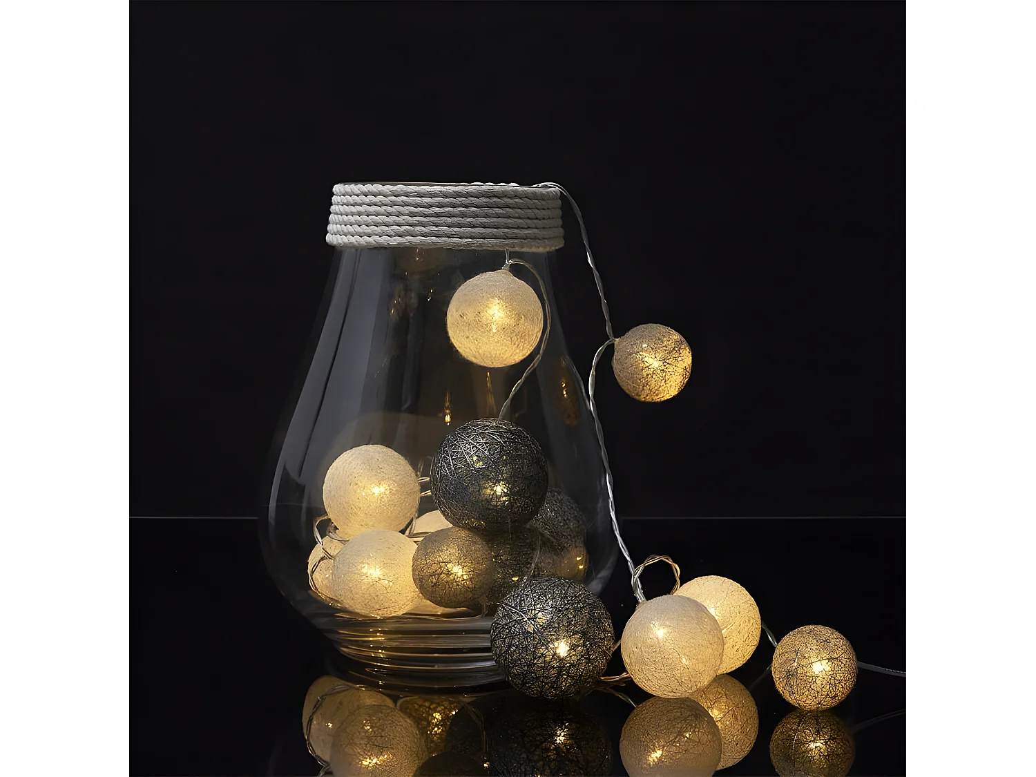 Guirlande Lumineuse Led "Boule" 360cm Gris