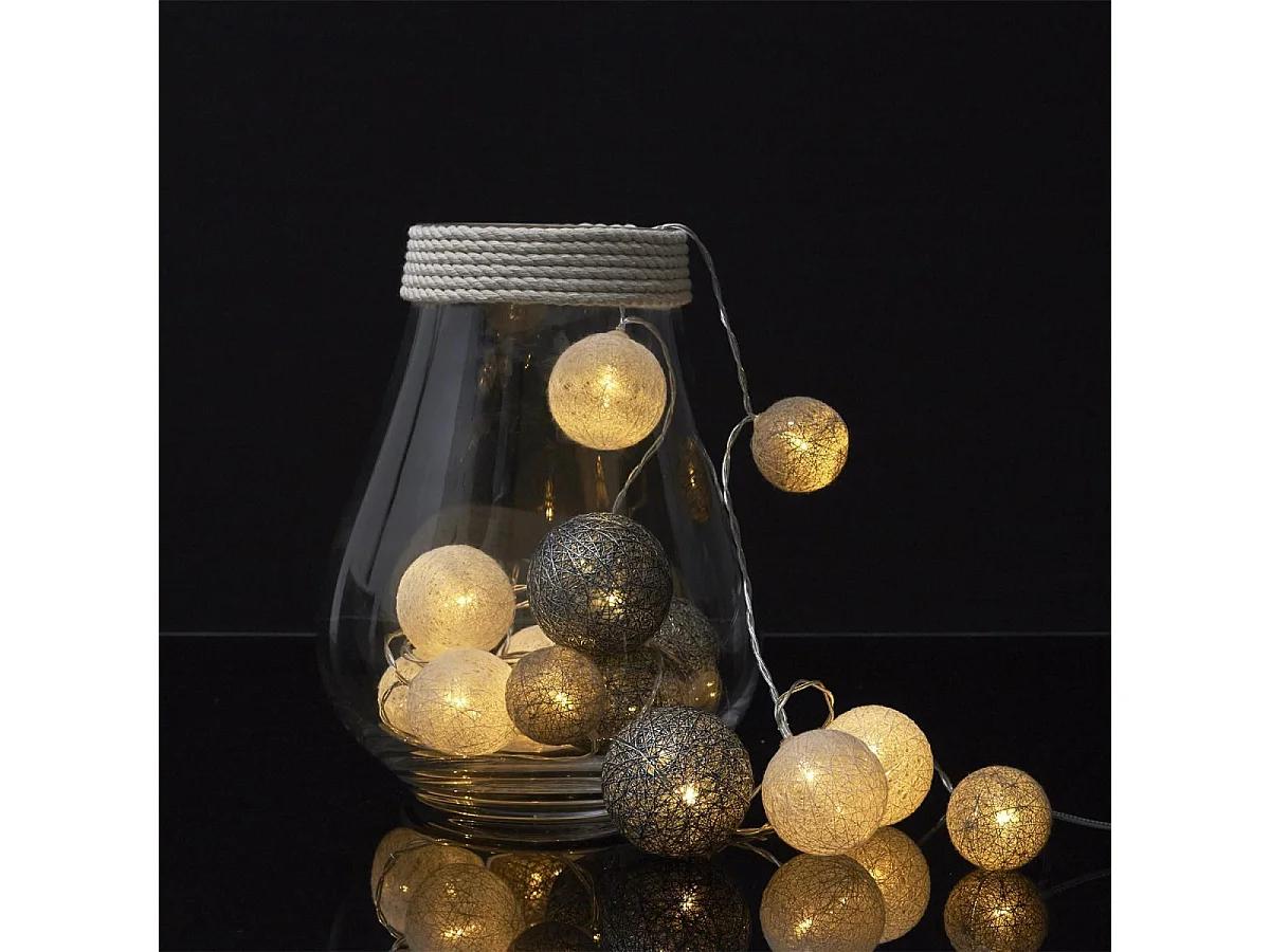 Guirlande Lumineuse Led "Boule" 360cm Gris