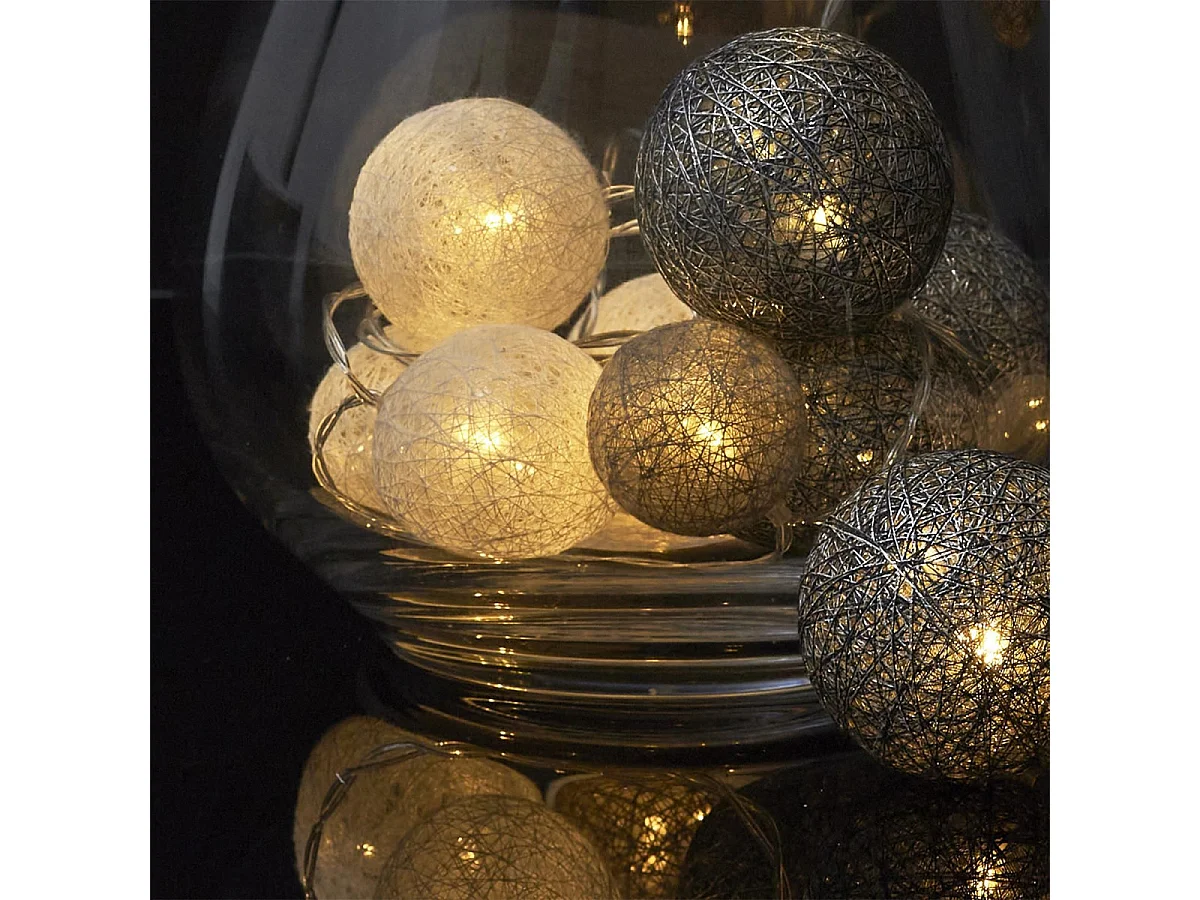 Guirlande Lumineuse Led "Boule" 360cm Gris