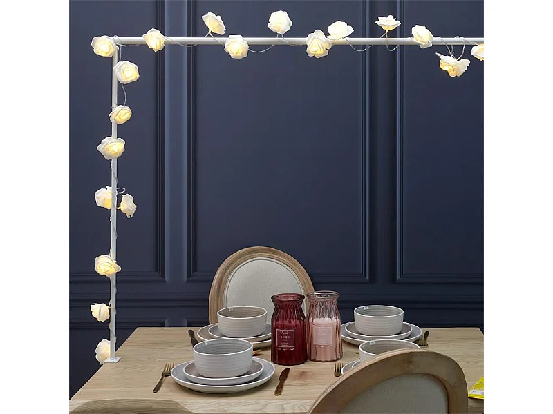 Guirlande Lumineuse 10 LED "Rose" 180cm Blanc
