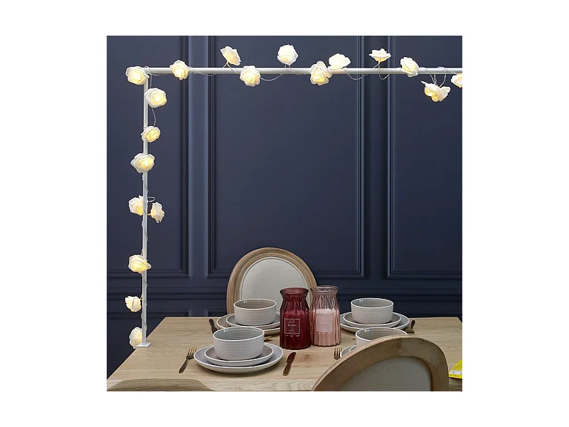 Guirlande Lumineuse 10 LED "Rose" 180cm Blanc
